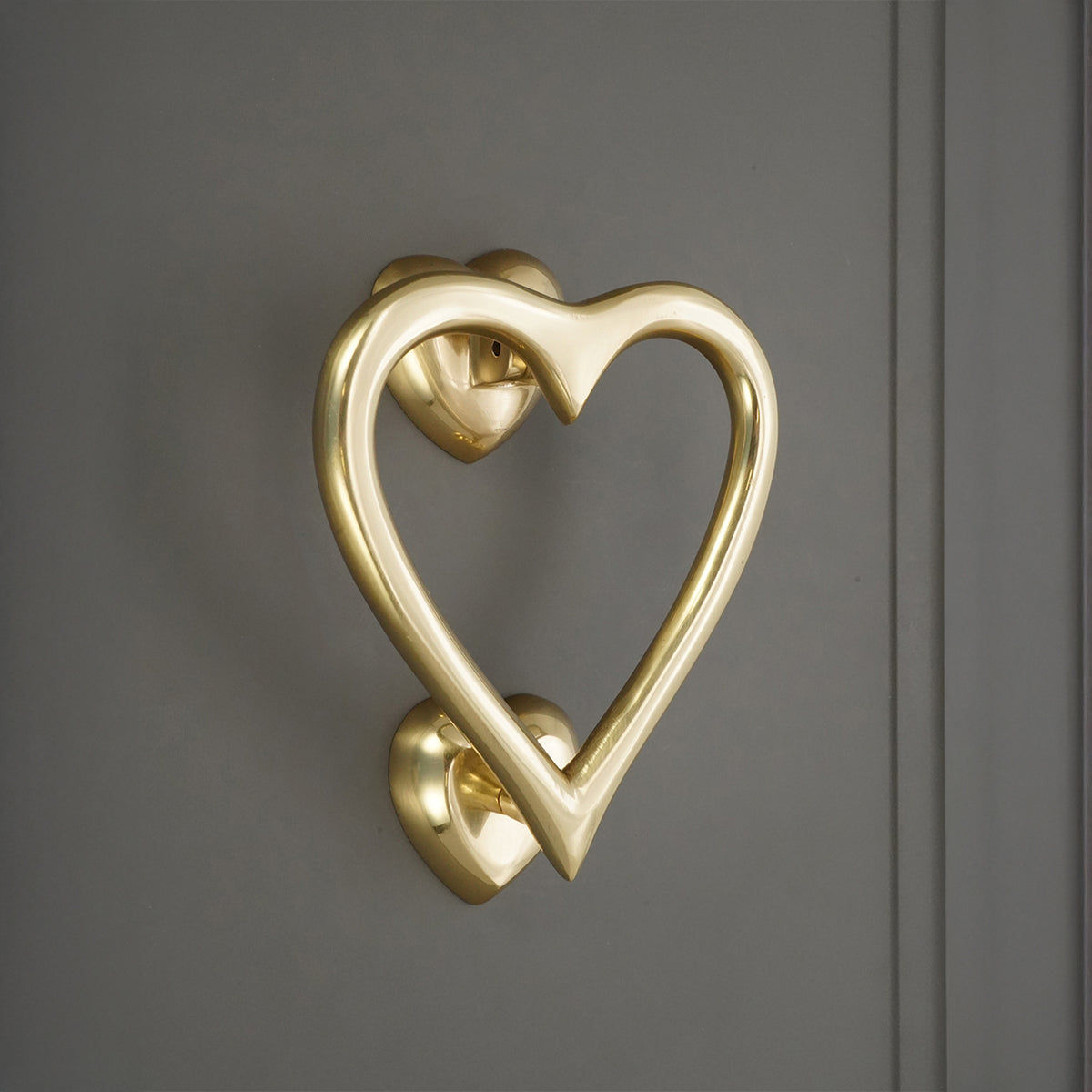Heart Door Knocker Polished Brass