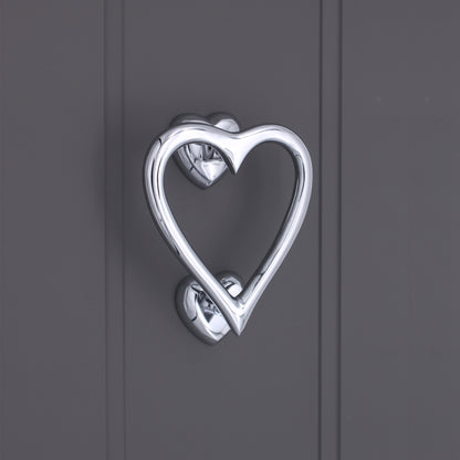 Heart Door Knocker Polished Chrome