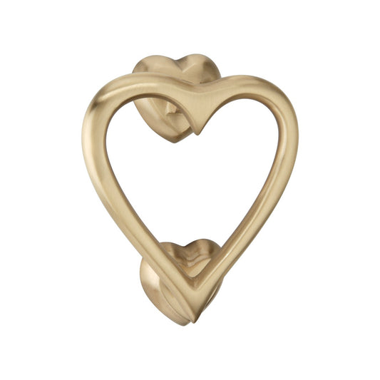 Heart Door Knocker Satin Brass