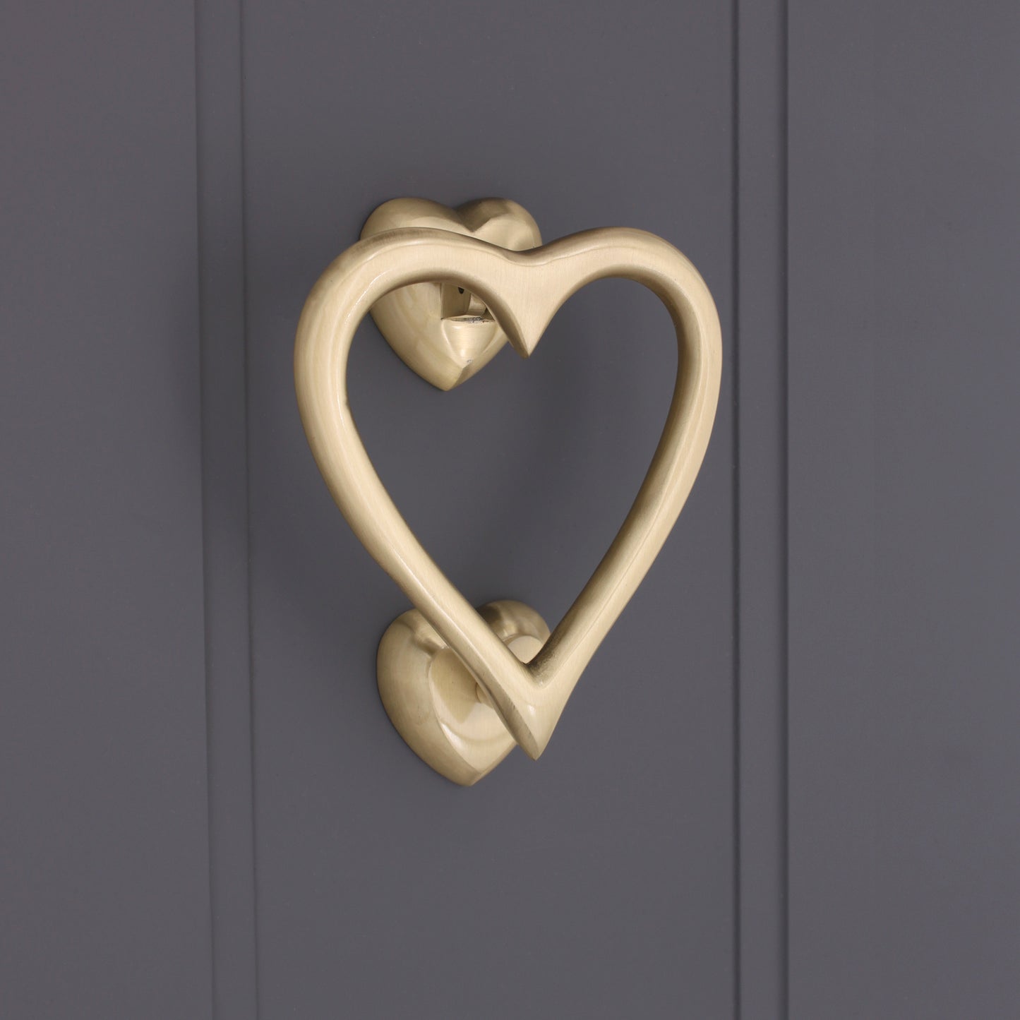 Heart Door Knocker Satin Brass