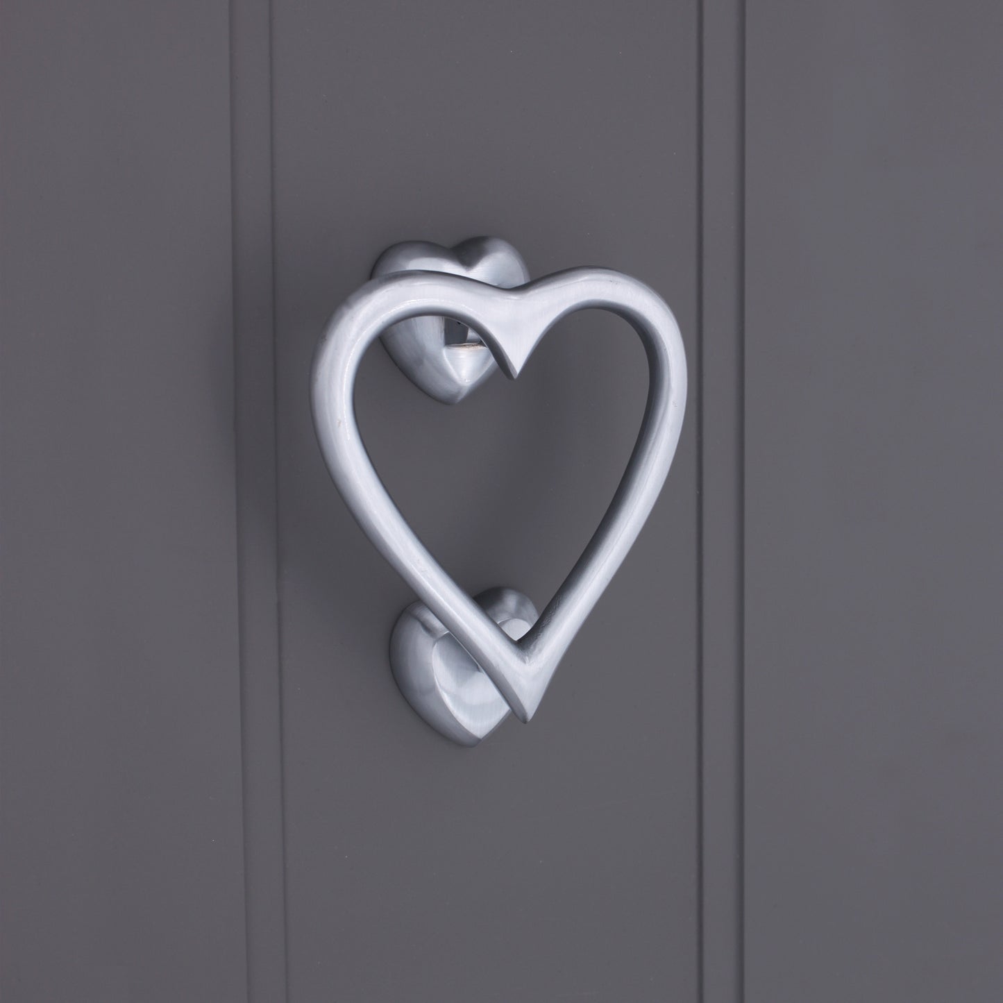 Heart Door Knocker Satin Chrome