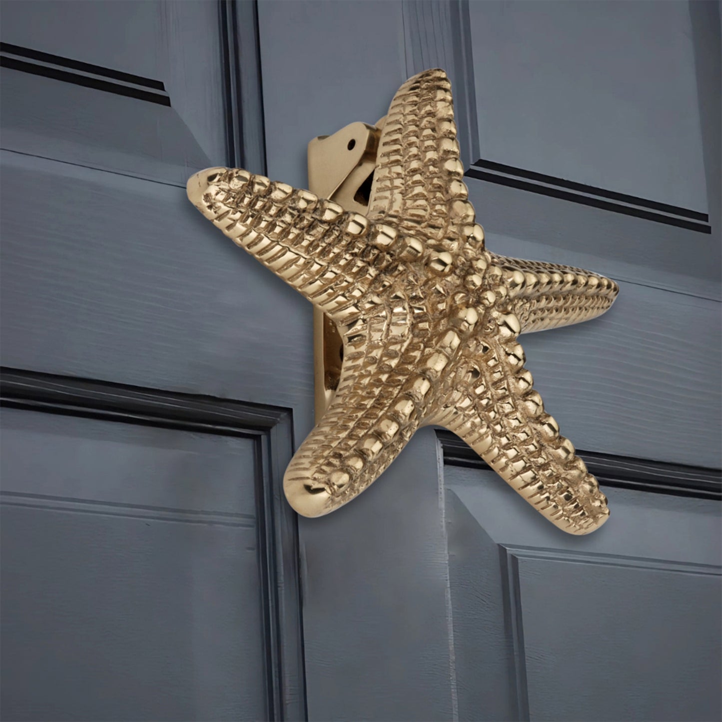 Starfish Door Knocker Polished Brass