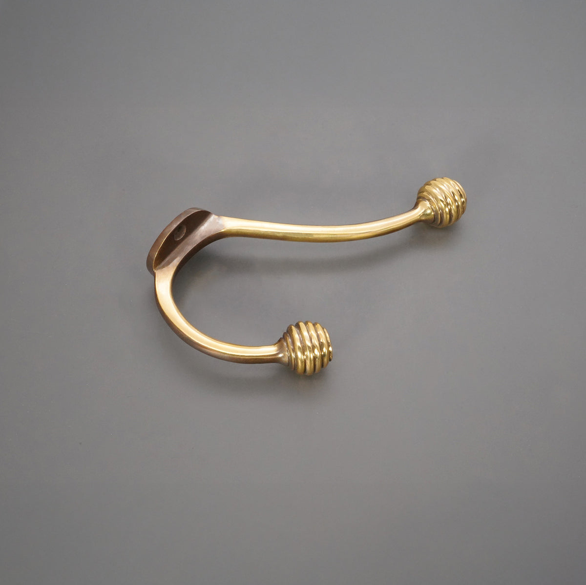 Beehive Twin Coat Hook Aged Brass