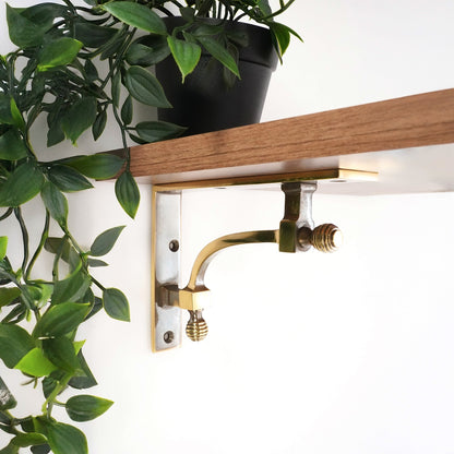 Beehive Small Shelf Bracket Aged Brass (Sold in Pairs)
