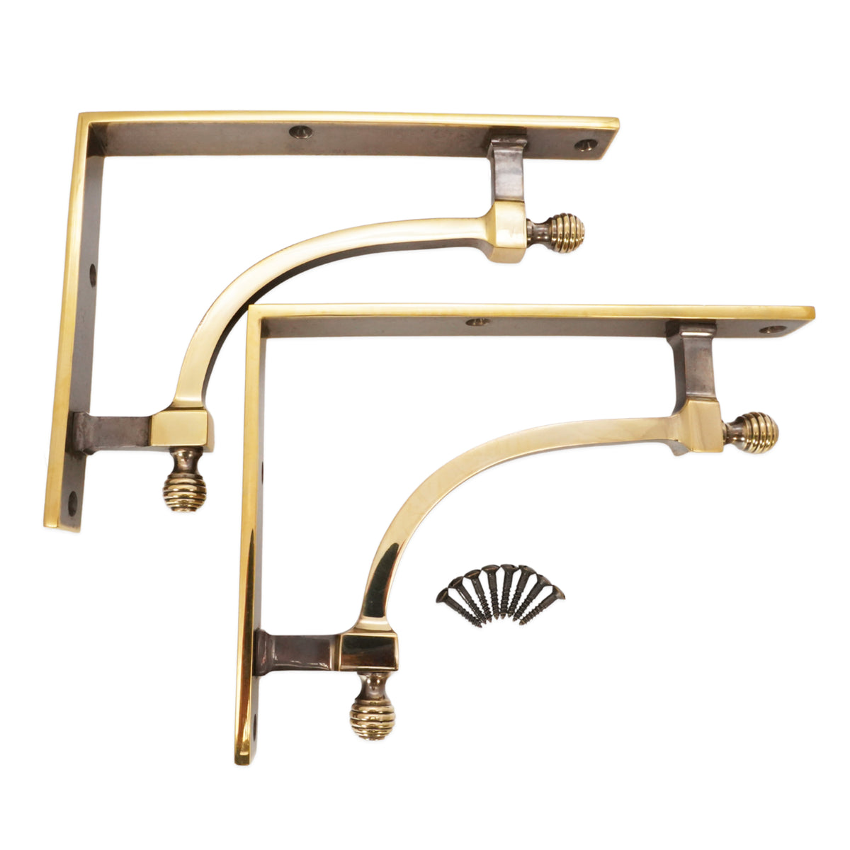 Beehive Large Shelf Bracket Aged Brass (Sold in Pairs)