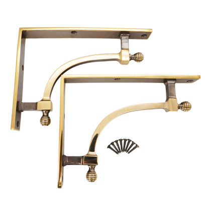 Beehive Large Shelf Bracket Aged Brass (Sold in Pairs)