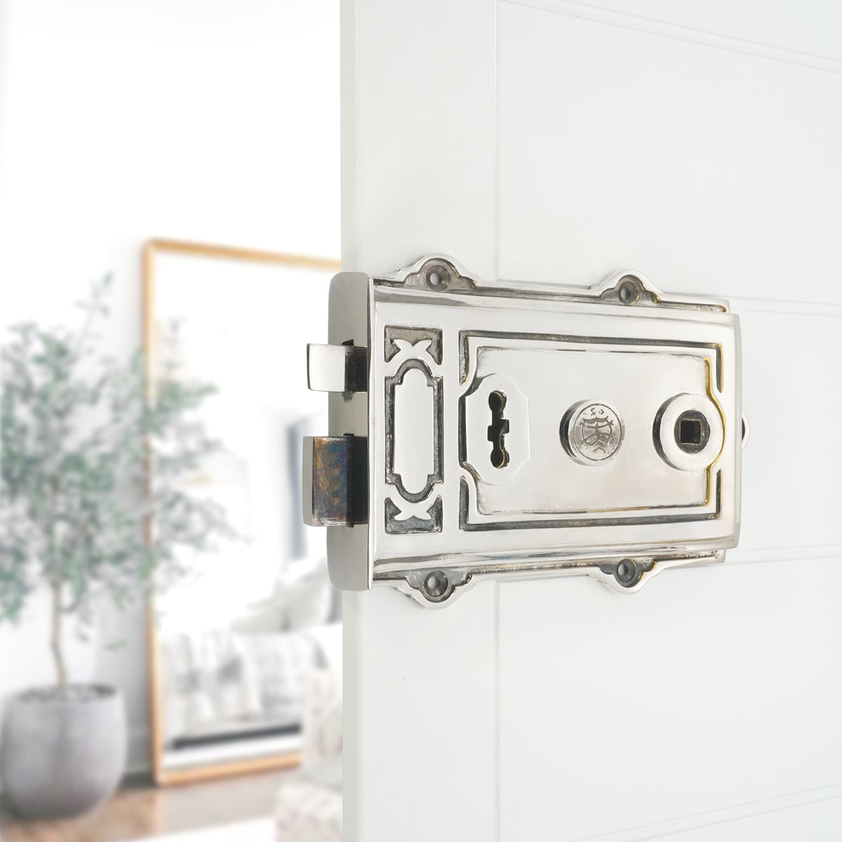 Davenport Rim Lock Aged Nickel