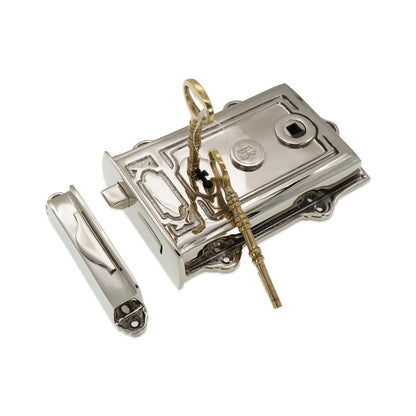Davenport Rim Lock Polished Nickel