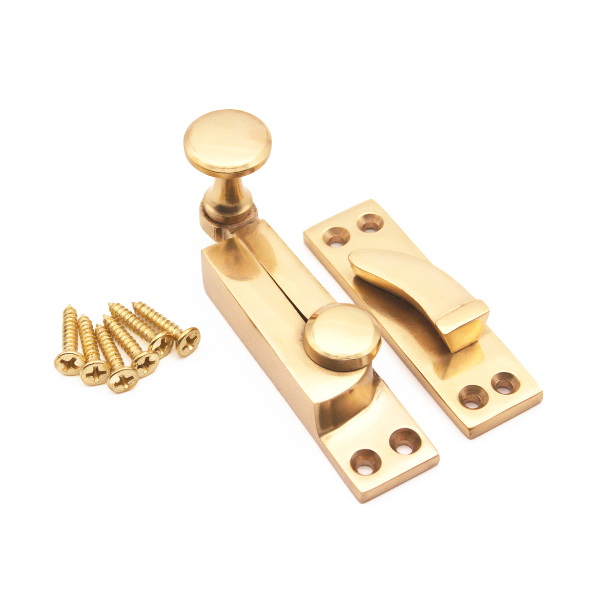 Quadrant Sliding Arm Fastener Polished Brass