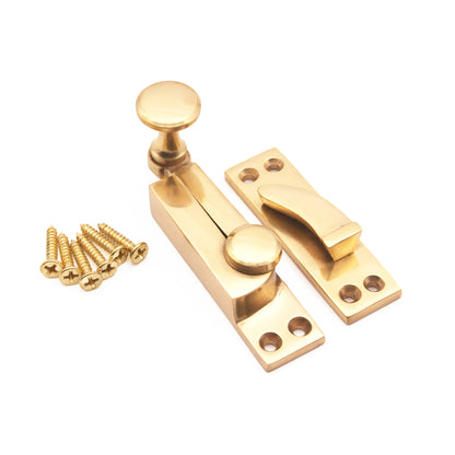 Quadrant Sliding Arm Fastener Polished Brass