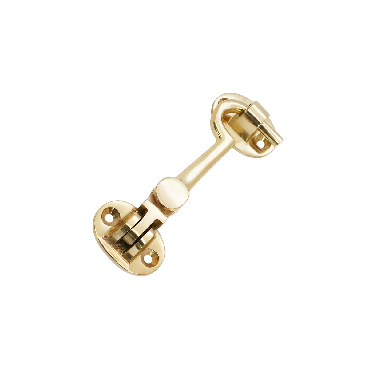 Silent Cabin Hook 3" - 75mm Polished Brass