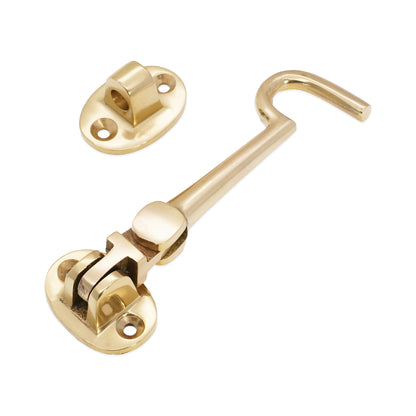 Silent Cabin Hook 4" - 100mm Polished Brass