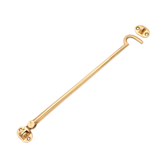 Silent Cabin Hook 12" - 300mm Polished Brass