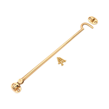 Silent Cabin Hook 12" - 300mm Polished Brass
