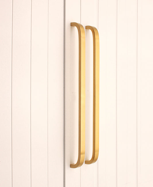 Curve Bar Cabinet Handle Satin Brass Large