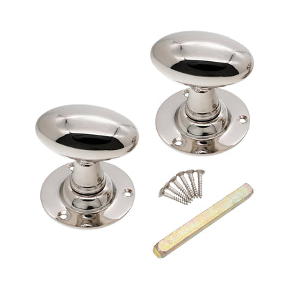 Oval Mortice Door Knob Polished Nickel