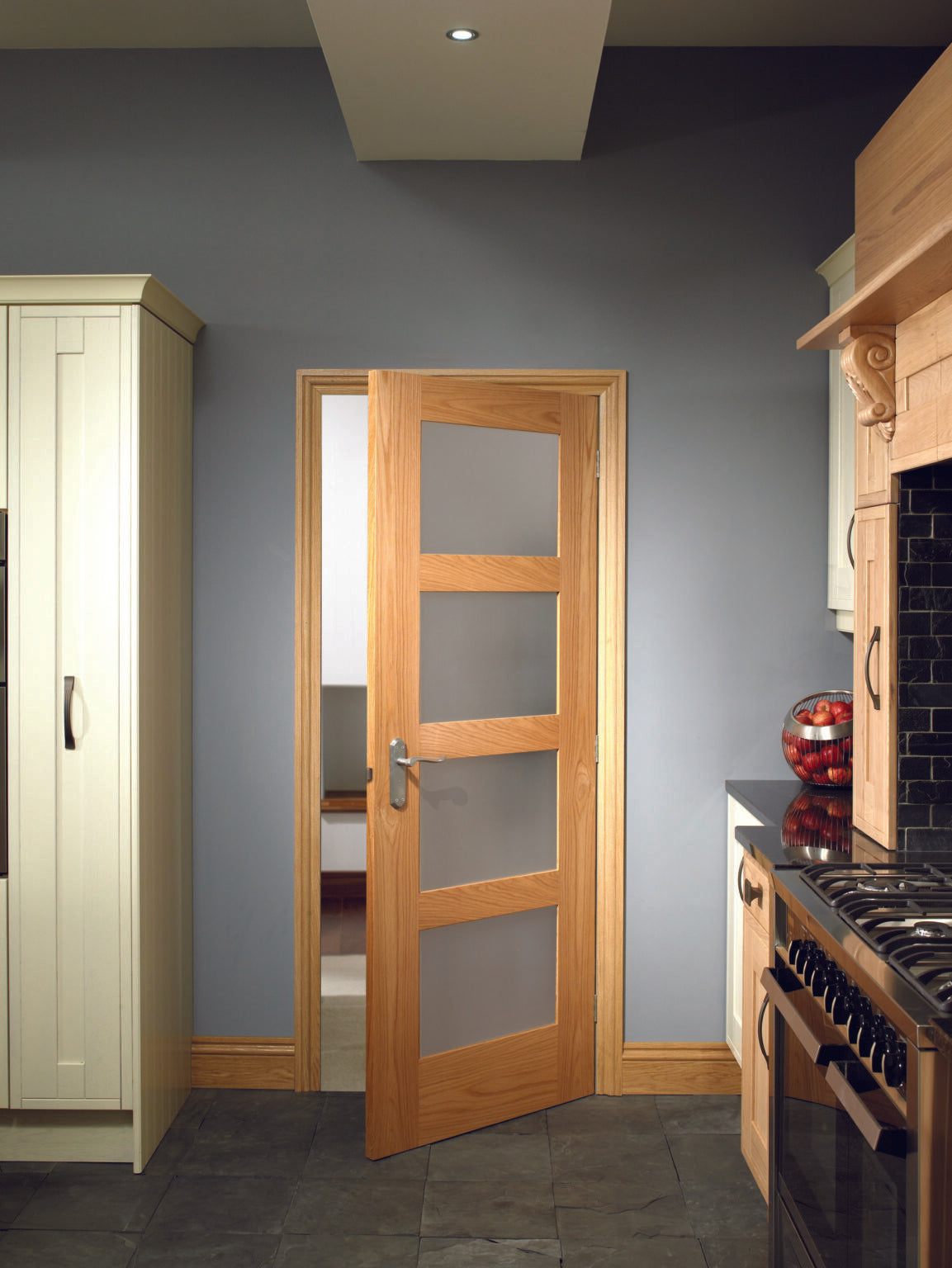 Shaker 4P Oak Obscure Glass FD30