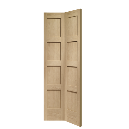 Shaker 4 Panel Internal Oak Bi-Fold Door