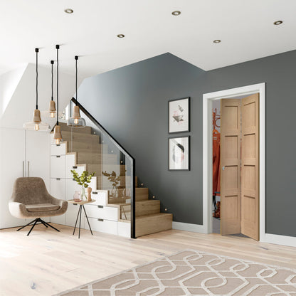 Shaker 4 Panel Internal Oak Bi-Fold Door