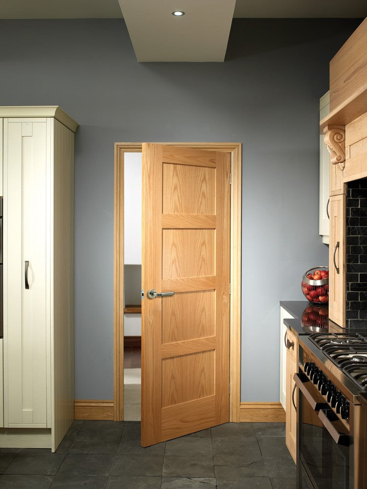 Shaker 4 Panel Internal Oak Pre-Finished Fire Door