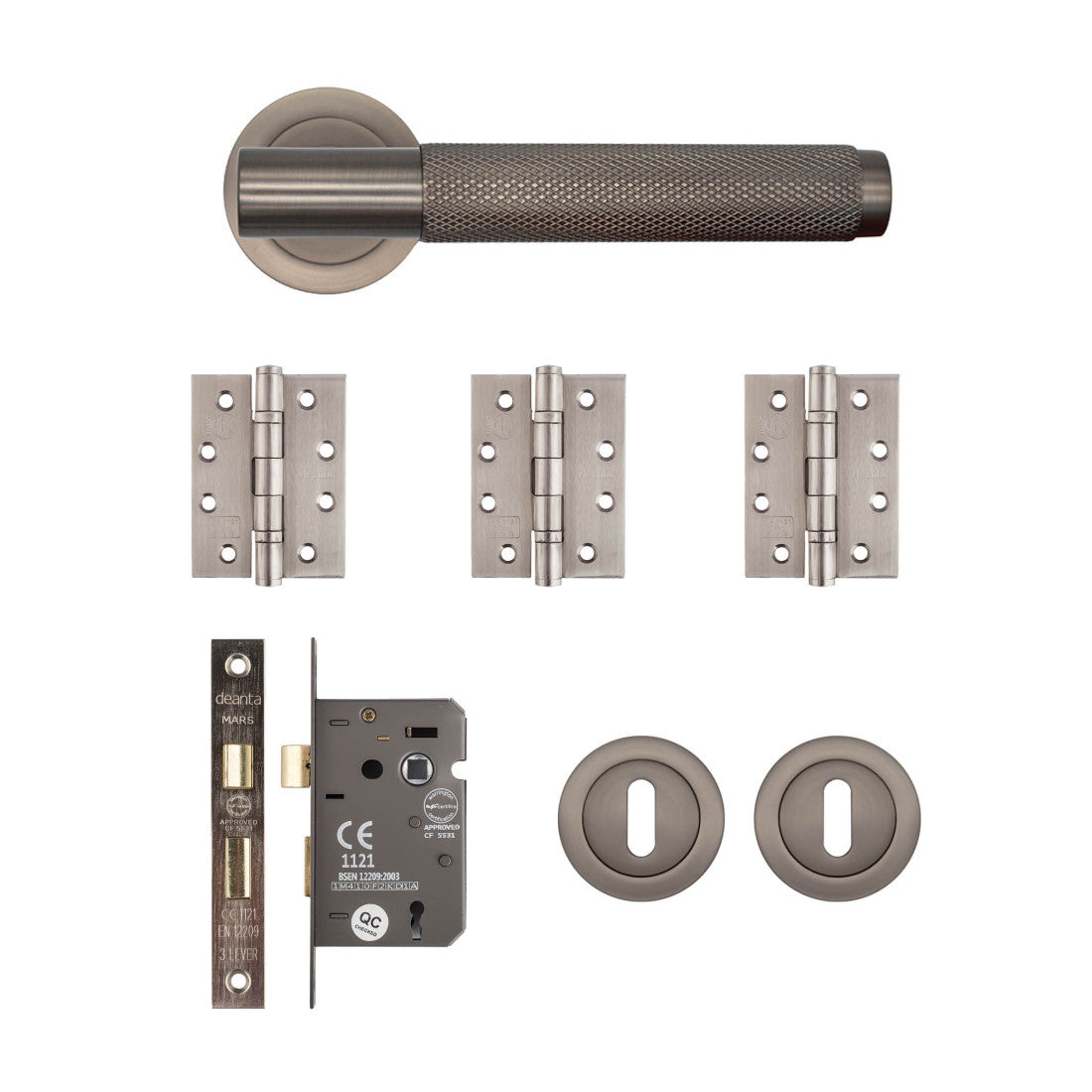Sparta Mortice Kit Matt Satin Black Nickel