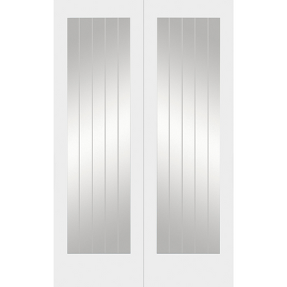 Suffolk Internal White Primed 1L Pair (Clear Etched Glass)