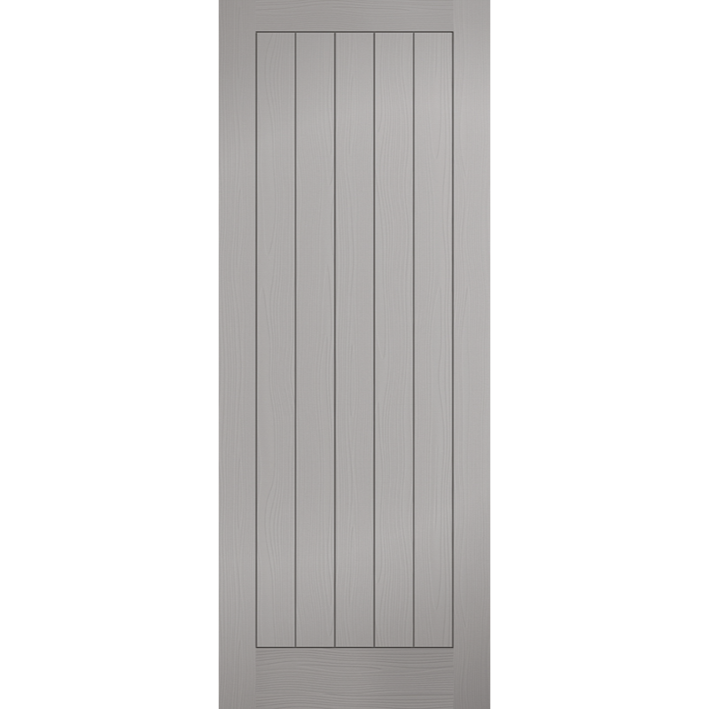 Textured Vertical 5P Pre-Finished Grey Fire Door