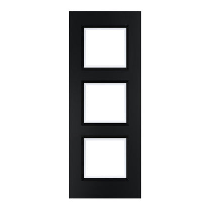 Trinity Black Prefinished Bevelled Glaze Door