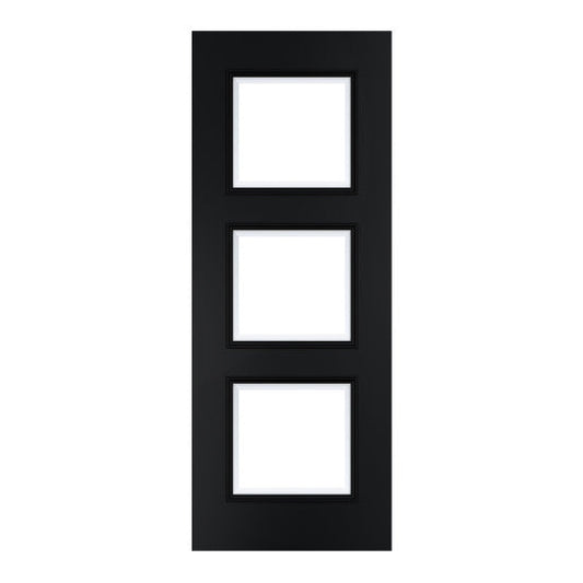 Trinity Black Prefinished Bevelled Glaze Door