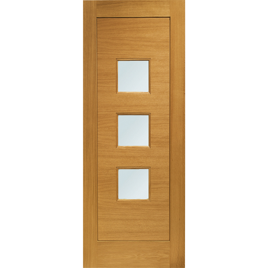 Turin Pre-Finished Ext Oak Double Glazed Door with Obscure Glass