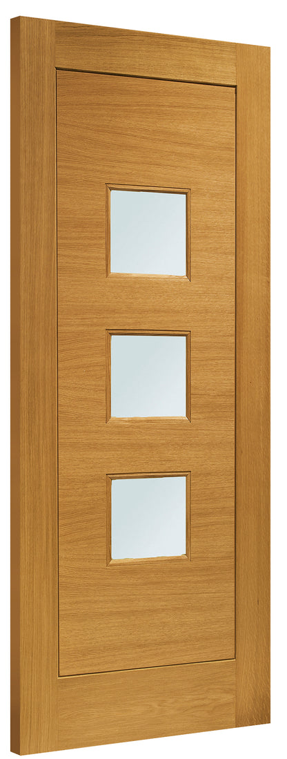 Turin Pre-Finished Ext Oak Double Glazed Door with Obscure Glass