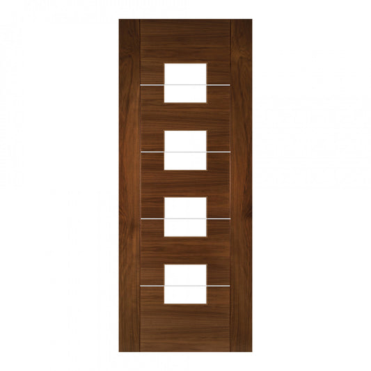 Valencia Prefinished Walnut 4L Glazed FSC Internal Door