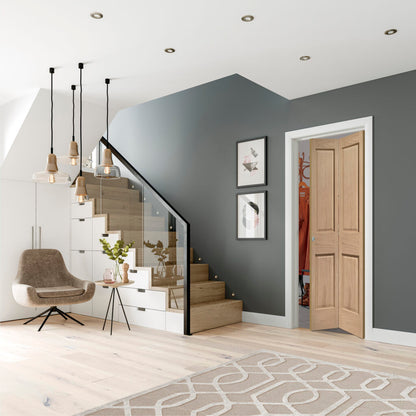 Victorian 4 Panel Bi-Fold Internal Oak Door