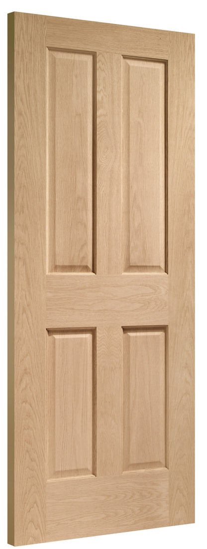 Victorian 4 Panel Pre-Finished Internal Oak Fire Door