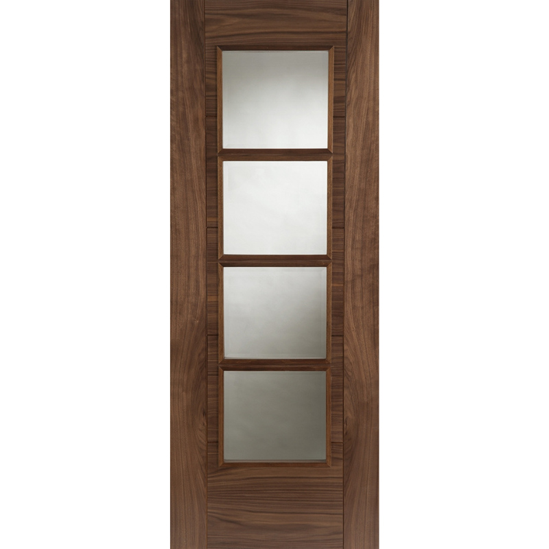 Walnut ISEO Crown Cut Veneer Central 4 light Glazed