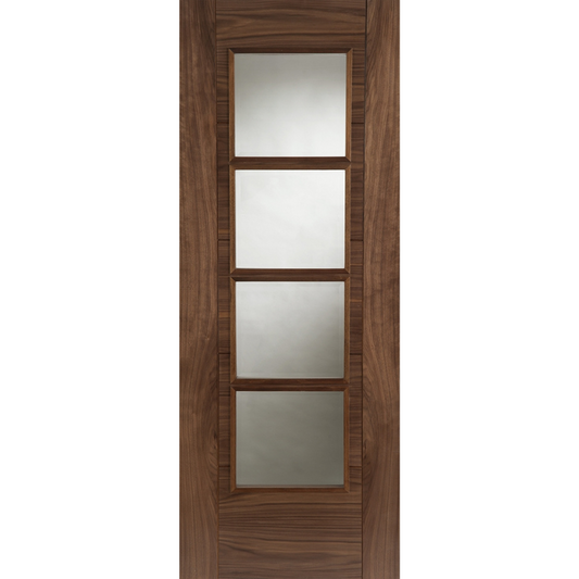 Walnut ISEO Crown Cut Veneer Central 4 light Glazed