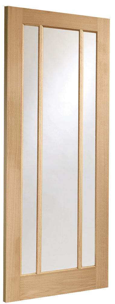Worcester Internal Oak Door with Clear Glass Fire Door