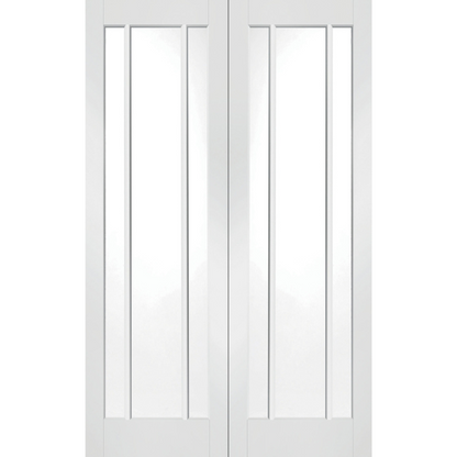 Worcester Internal White Primed  Door Pair with Clear Glass